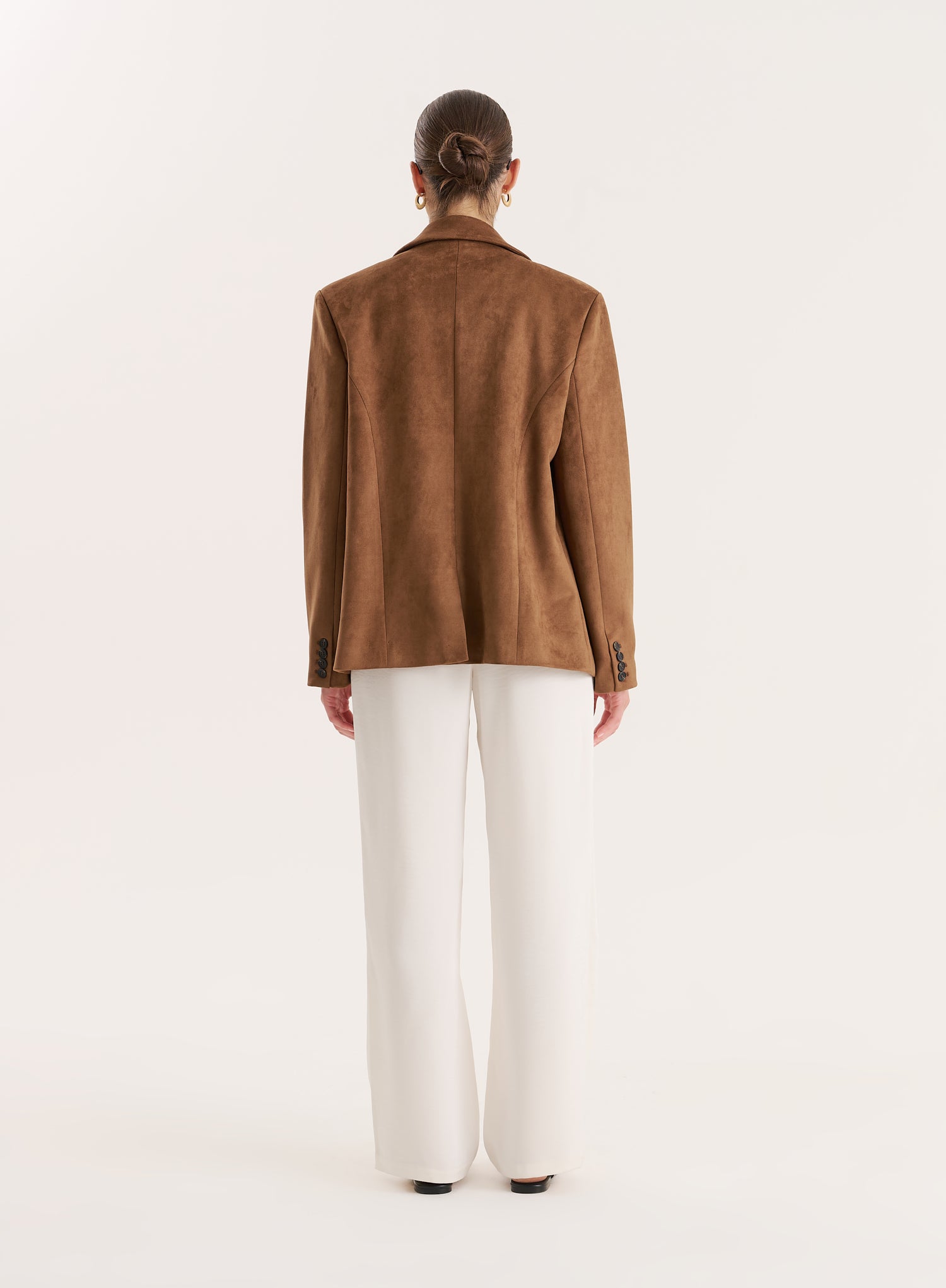 Brown Faux Suede Blazer